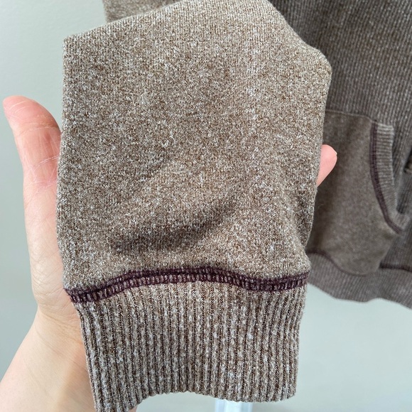 White Birch Ribbed Side Button Cowl Neck Hoodie - Picture 3 of 6